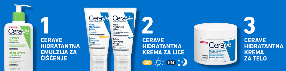 PreporuÄena upotreba CeraVe Hidratantne kreme u kombinaciji sa CeraVe proizvodima za ÄiÅ¡Ä‡enje i negu