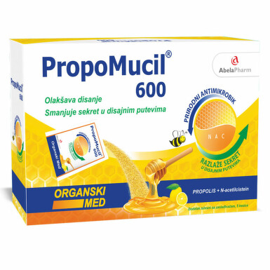 PropoMucil® 200, organski med, limun, prašak za pripremu napitka, 10 kesica