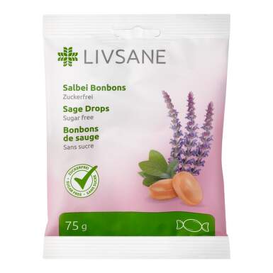 LIVSANE Bombone žalfija + vitamin C 75 g