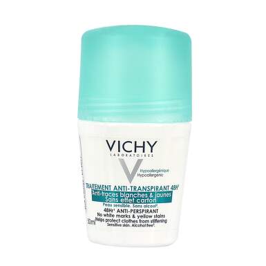 Vichy déodorant roll-on dezodorans protiv belih tragova i žutih fleka 50 ml