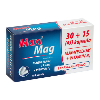 Maxi mag 375mg 30+15 kapsula