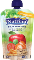 Nutrino Voćni Pire Mix  - jabuka i jagoda sa žitaricama 220g